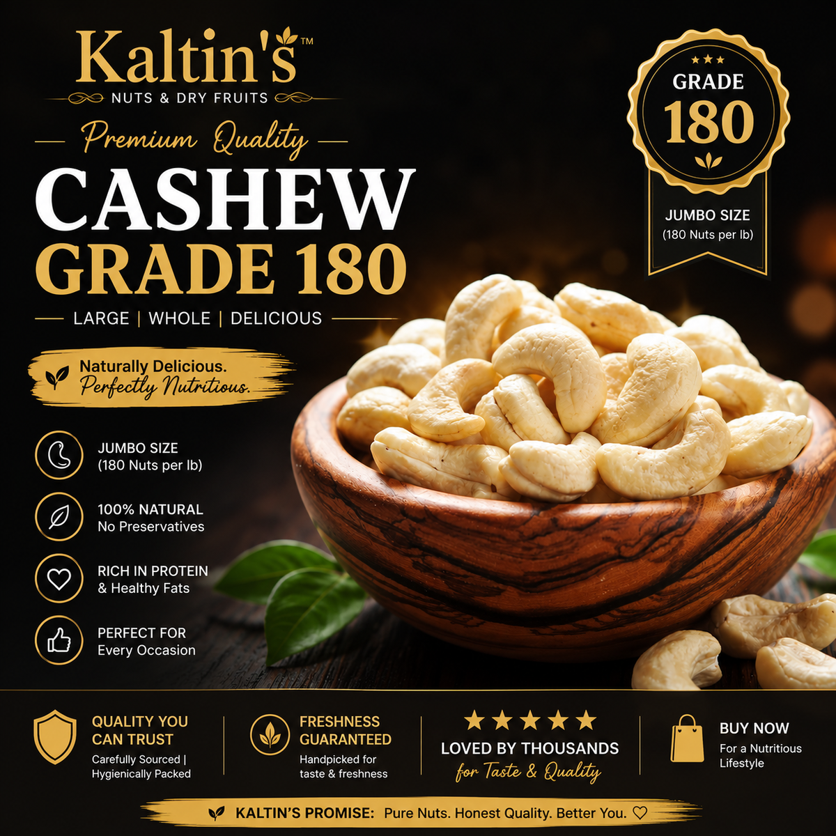 Kaltin's Premium Cashews – Grade 180