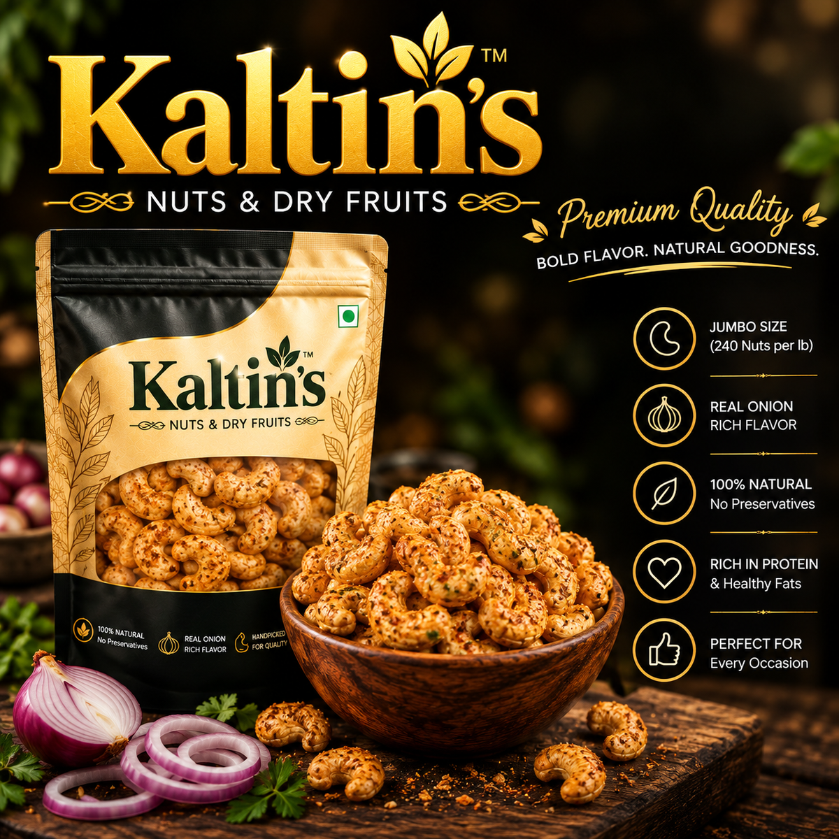 Kaltin's Onion Cashews