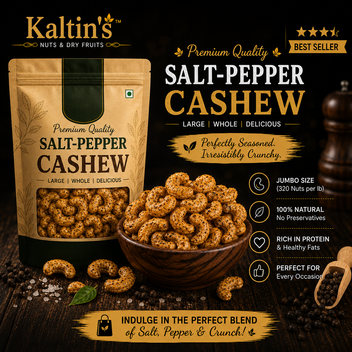 Kaltin's Salt-Pepper Cashews